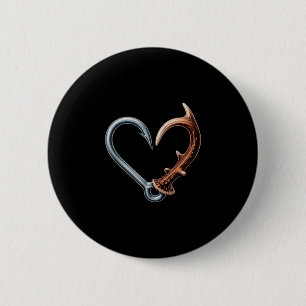 Badge Rond 5 Cm Crochet de pêche drôle en bois de cerf en forme de