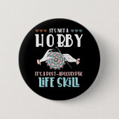 Badge Rond 5 Cm Crochet Hobby Crafting Yarn Lover (Devant)