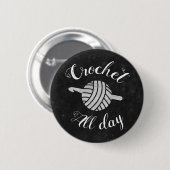 Badge Rond 5 Cm Crochet toute la journée ・ Fil Ball & Hook Crafts (Devant & derrière)