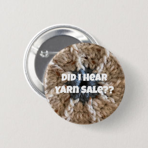 Badge Rond 5 Cm Crochet Tricot Humour Beige Bleu Artisanat Love Fe