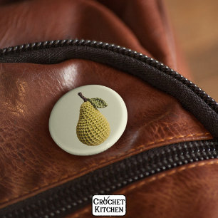 Badge Rond 5 Cm Crochet vert Granny moderne Granny Jaune Poire Fru