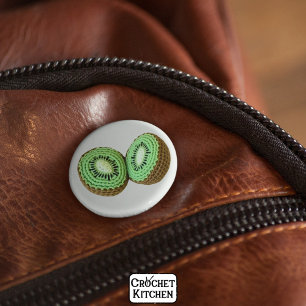 Badge Rond 5 Cm Crochet vert minimal doux et moderne Kiwi Fruit