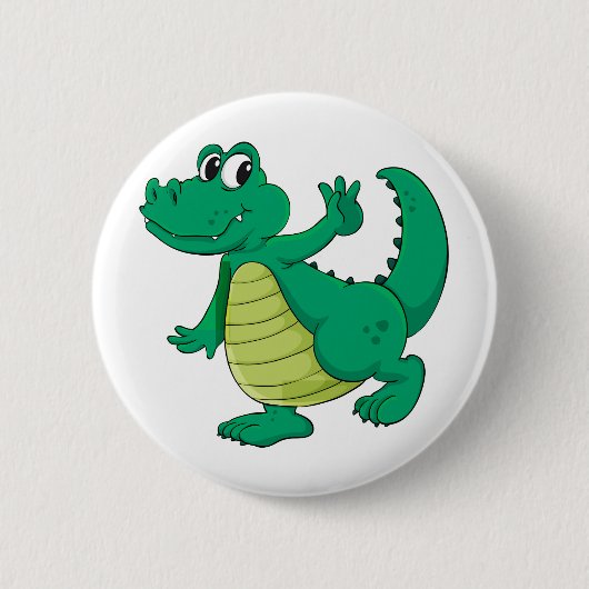 Badge Rond 5 Cm Crocodile de bande dessinée (Devant)