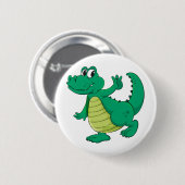 Badge Rond 5 Cm Crocodile de bande dessinée (Devant & derrière)