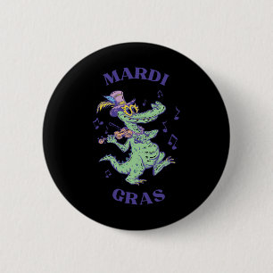 Badge Rond 5 Cm Crocodile Mardi Grawr Costume Mardi Gras Gator Hom