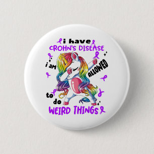 Badge Rond 5 Cm Crohn's Disease Awareness Ribbon Support Cadfts
