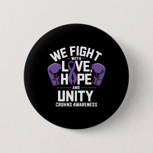 Badge Rond 5 Cm Crohns Sensibilisation Amour Espoir Unité Violet R