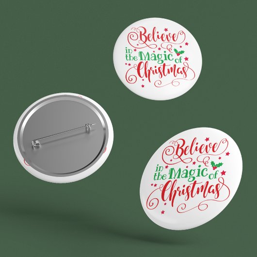 Badge Rond 5 Cm Croire À La Magie Des Fêtes De Noël