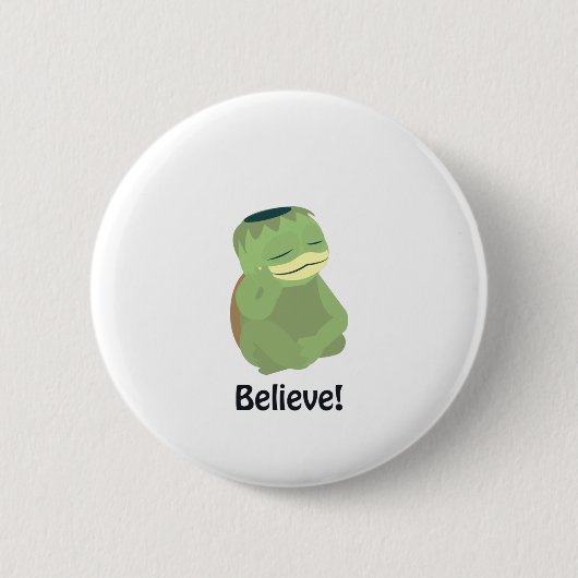 Badge Rond 5 Cm Croire ! Kappa mignon (Devant)