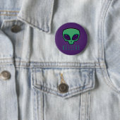 Badge Rond 5 Cm Croire la tête de l'Alien (En situation)