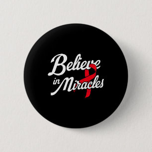 Badge Rond 5 Cm Crois Aux Miracles. Sensibilisation au cancer du s