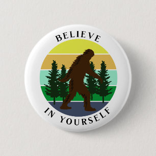 Badge Rond 5 Cm Crois en toi-même   Vintage Sunset Bigfoot