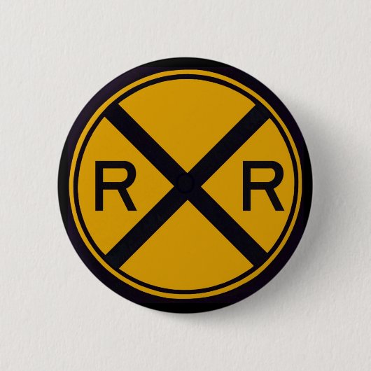 Badge Rond 5 Cm Croisement de chemin de fer (Devant)