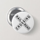 BADGE ROND 5 CM CROISEMENT DE VOIE FERRÉE (Devant & derrière)