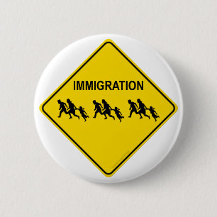 Badge Rond 5 Cm Croisement d'immigration