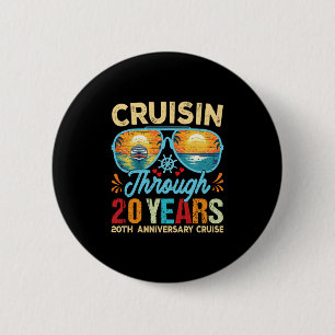 Badge Rond 5 Cm Croisière à travers 20 ans 20e anniversaire de mar