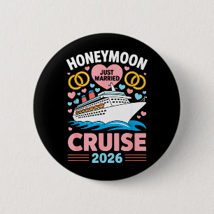 Badge Rond 5 Cm Croisière de lune de miel 2026 Souvenir pour coupl