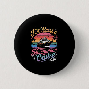 Badge Rond 5 Cm Croisière de lune de miel Cute Just Married 2026 J