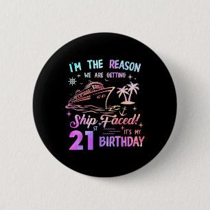 Badge Rond 5 Cm Croisière du 21e anniversaire du navire 21 ans de