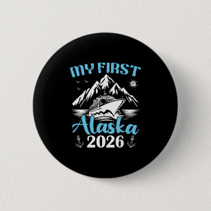 Badge Rond 5 Cm Croisière en Alaska 2026 En croisière ensemble Cor