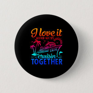 Badge Rond 5 Cm Croisière en famille 2026 J'adore quand on croise 