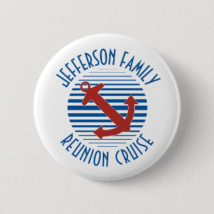 Badge Rond 5 Cm Croisière en famille avec Ancre nautique