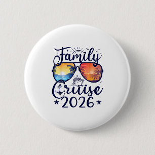 Badge Rond 5 Cm Croisière familiale 2026 Vacances d'été en famille