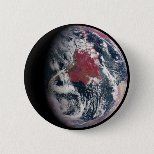 Badge Rond 5 Cm Croissance plante Sur La Planète Terre. (Devant)