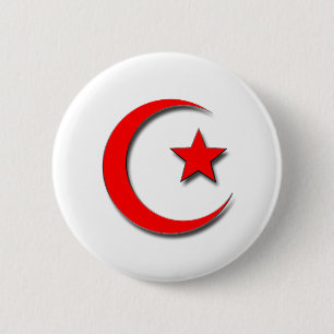 Badge Rond 5 Cm Croissant islamique