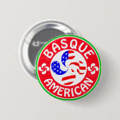 Badge Rond 5 Cm Croix Basque d'Euskara Lauburu d'Américain (Devant & derrière)