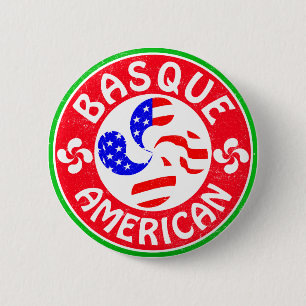 Badge Rond 5 Cm Croix Basque d'Euskara Lauburu d'Américain