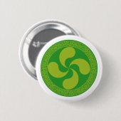 Badge Rond 5 Cm Croix basque élégante et élégante : Lauburu, (Devant & derrière)