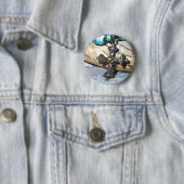 Badge Rond 5 Cm Croix bleue (En situation)