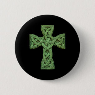 Badge Rond 5 Cm Croix celtique irlandaise nœud chrétien Sainte Tri