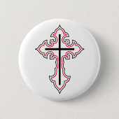Badge Rond 5 Cm Croix chrétienne (Devant)