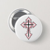 Badge Rond 5 Cm Croix chrétienne (Devant & derrière)