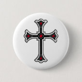 Badge Rond 5 Cm Croix chrétienne (Devant)