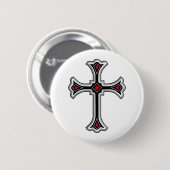 Badge Rond 5 Cm Croix chrétienne (Devant & derrière)