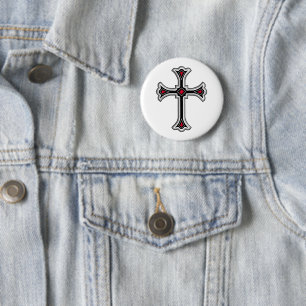 Badge Rond 5 Cm Croix chrétienne