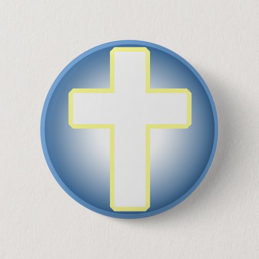 Badge Rond 5 Cm Croix chrétienne (Devant)