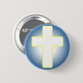 Badge Rond 5 Cm Croix chrétienne (Devant & derrière)