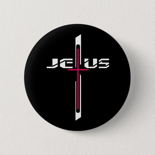 Badge Rond 5 Cm Croix chrétienne (Devant)