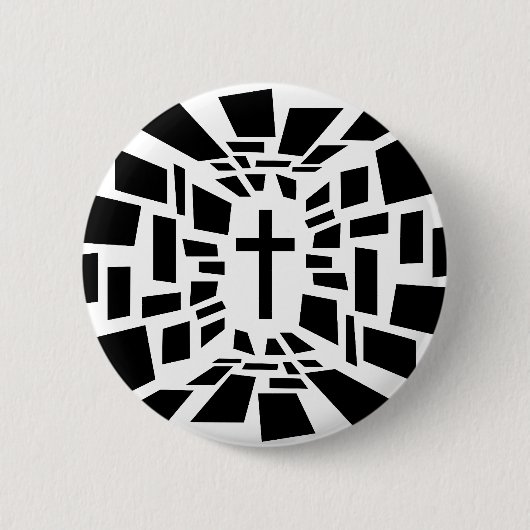 Badge Rond 5 Cm Croix chrétienne (Devant)