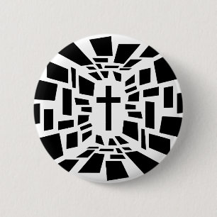 Badge Rond 5 Cm Croix chrétienne