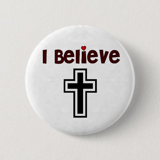 Badge Rond 5 Cm Croix chrétienne (Devant)