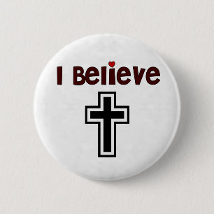 Badge Rond 5 Cm Croix chrétienne
