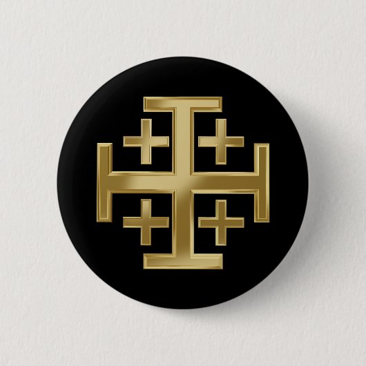 Badge Rond 5 Cm Croix chrétienne (Devant)