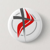 Badge Rond 5 Cm Croix chrétienne/méthodiste (Devant)