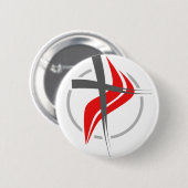 Badge Rond 5 Cm Croix chrétienne/méthodiste (Devant & derrière)