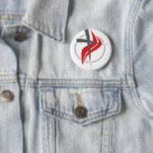 Badge Rond 5 Cm Croix chrétienne/méthodiste (En situation)